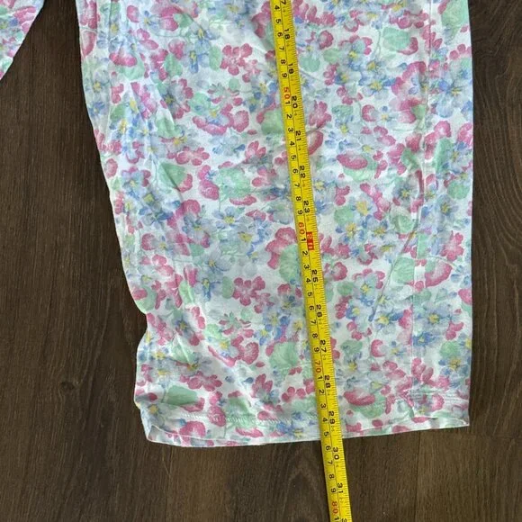 Lauren Ralph Lauren Black Label Pajama Set Womens XL Floral Capri Sleepwear - Picture 5 of 9